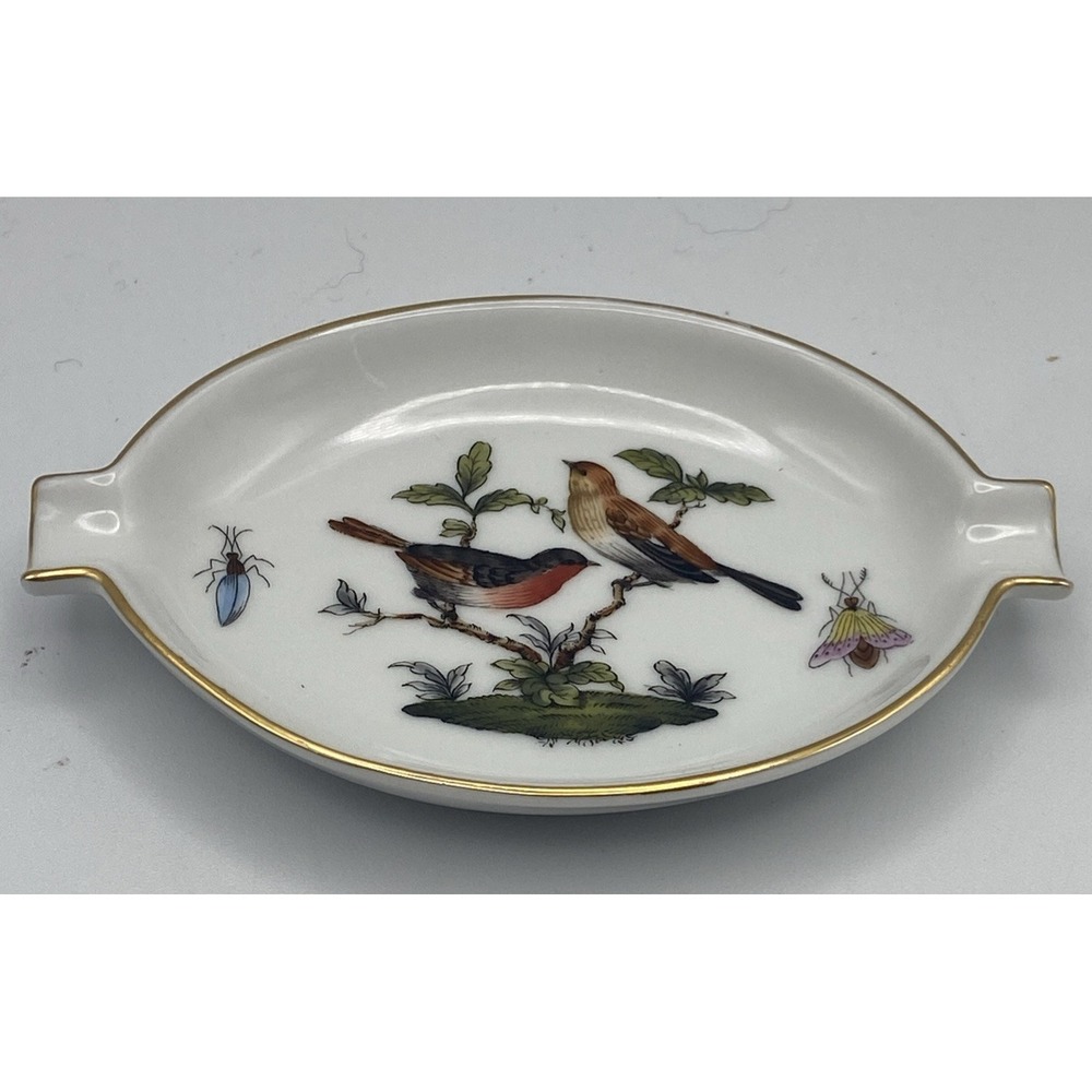 Herend Rothschild Bird Ashtray Pin Jewelry Ring Bowl Trinket Tray